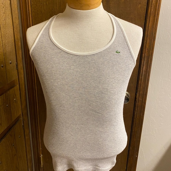 Lacoste White and Gray Knit Top - Picture 1 of 3
